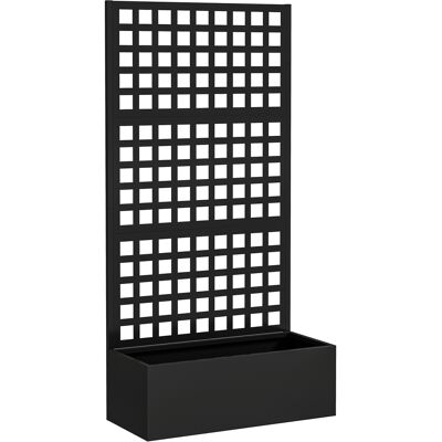 Outsunny Fioriera da Esterno con Spalliera per Rampicanti e Frangivista in Acciaio Zincato, 89x40.5x178 cm, Nero Aosom Italy Outsunny Fioriera da Esterno con Spalliera per Rampicanti e Frangivista in Acciaio Zincato, 89x40.5x178 cm, Nero Aosom Italy