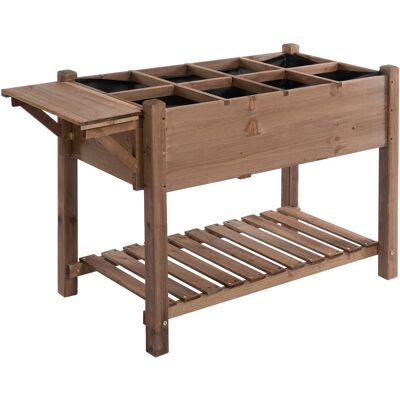 Outsunny Letto per Orto Rialzato in Legno con Ripiano Pieghevole e Mensola Inferiore, 123x54x74cm Aosom Outsunny Letto per Orto Rialzato in Legno con Ripiano Pieghevole e Mensola Inferiore, 123x54x74cm Aosom