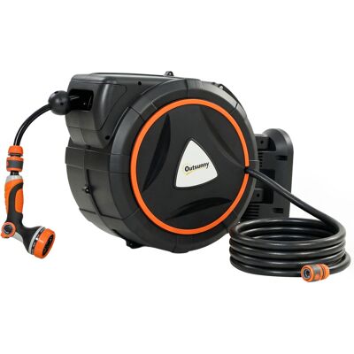 Outsunny Avvolgitubo Retrattile 28+2m con Riavvolgimento Automatico e Sistema di Bloccaggio Aosom Italy Outsunny Avvolgitubo Retrattile 28+2m con Riavvolgimento Automatico e Sistema di Bloccaggio Aosom Italy
