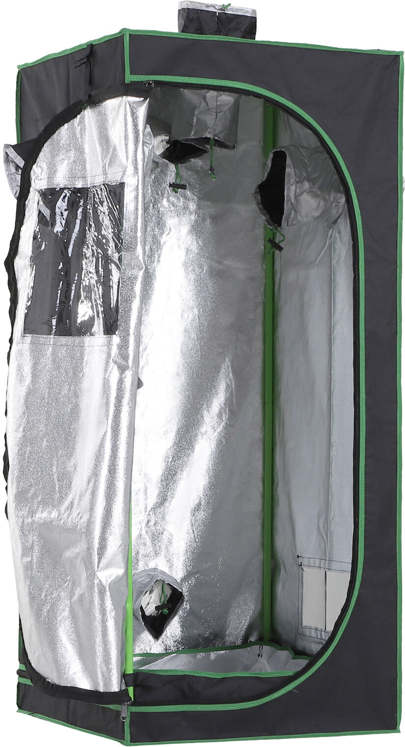 Outsunny Tenda da Coltivazione Idroponica in Mylar e Oxford 600D per Riflettere la Luce grow box grow tenda 60x60x140 cm