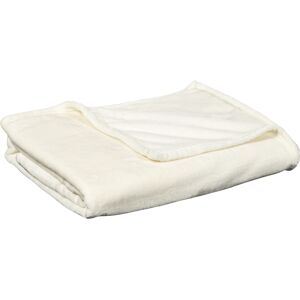 Homcom Coperta in Flanella 330 GSM Reversibile per Uso Interno ed Esterno, 203x152x0.5 cm, Bianco Crema