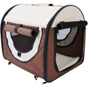 Pawhut Trasportino Gabbia da Trasporto per Cani Gatti e Animali Domestici Pieghevole 61x46x51cm caffè