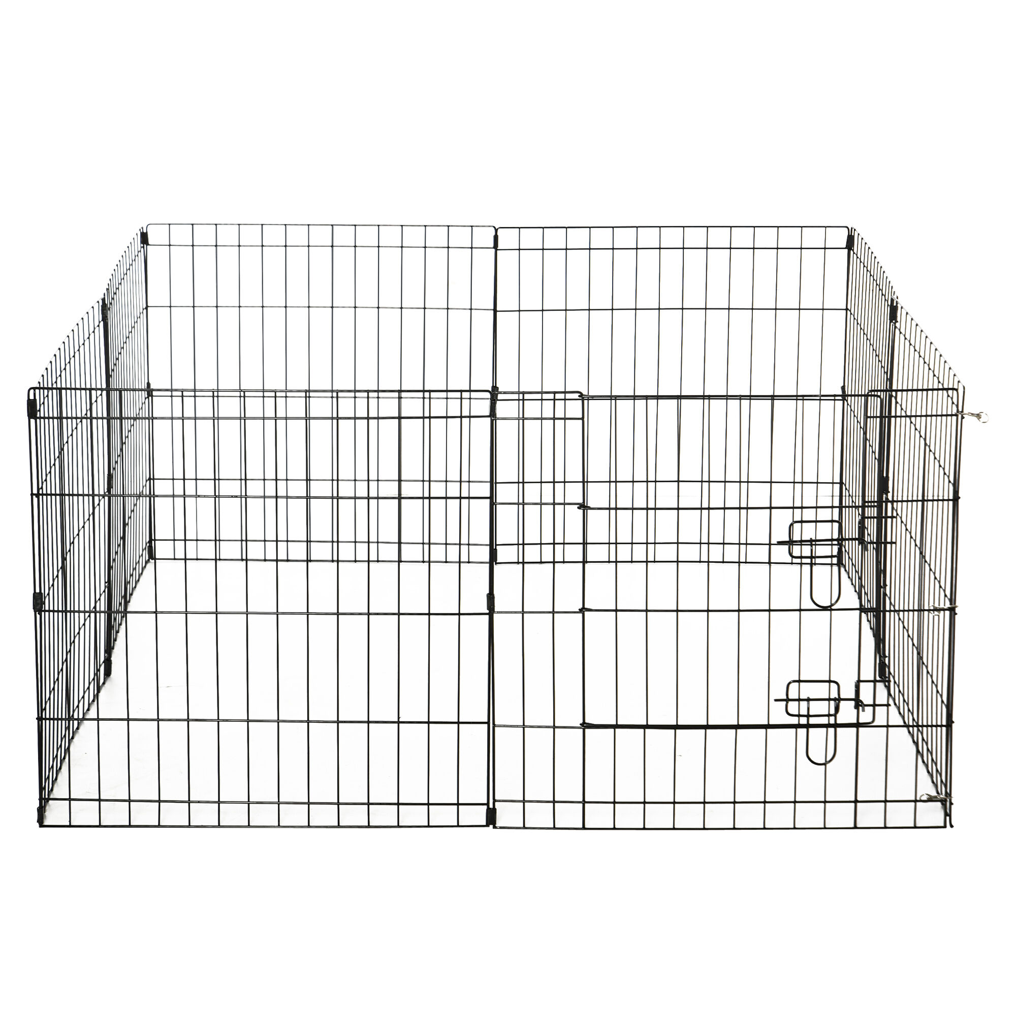 pawhut recinto per cani gatti cuccioli roditori recinzione per animali recinzione rete gabbia 8 pezzi 61 x 61cm nero