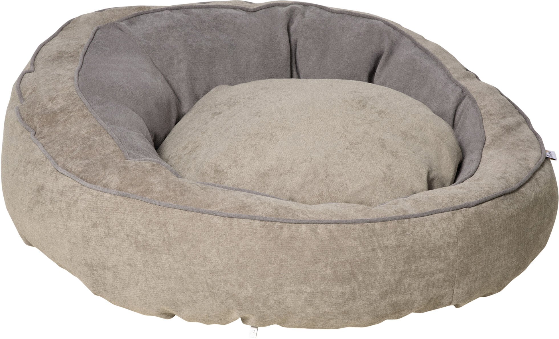 Pawhut Cuccia per Cani e Gatti Imbottita con Cuscino e Bordi Rialzati, Lettino per Animali Rivestimento in Tessuto, 85x85x35cm, Grigio