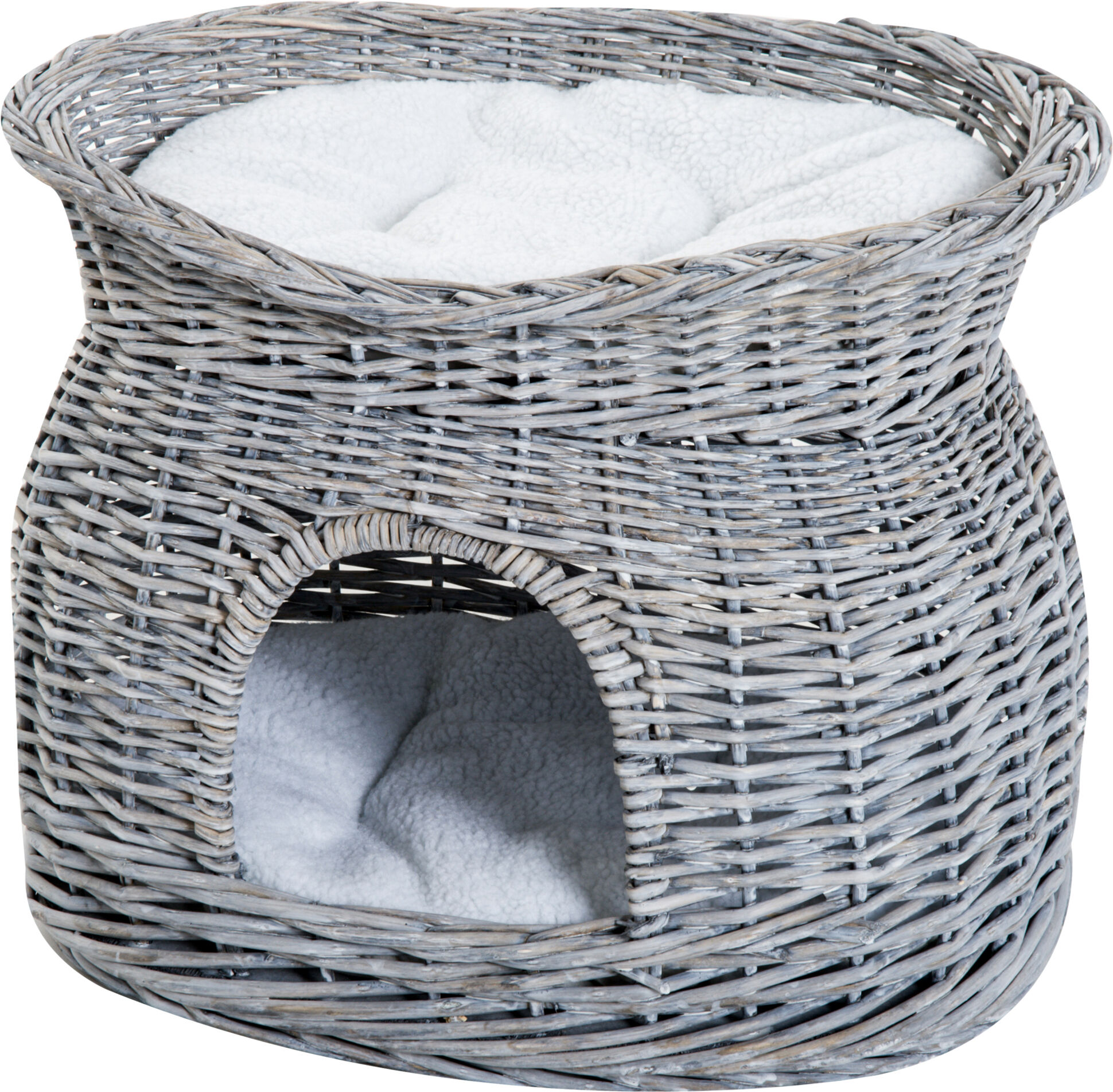 Pawhut cuccia per cane da interno cuccia gatto cuccia cane cuccia cane piccolo cuccia gatto interno Grigio, bianco 56 × 37 × 40cm