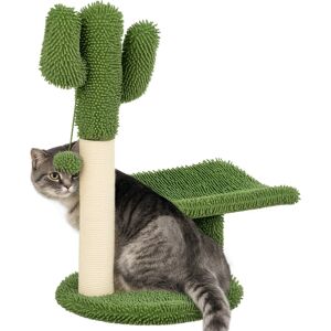 Pawhut Albero per Gatti a forma di Cactus con Tiragraffi e Pallina da Gioco, 35x31x55.5 cm, Verde e Bianco Aosom Pawhut Albero per Gatti a forma di Cactus con Tiragraffi e Pallina da Gioco, 35x31x55.5 cm, Verde e Bianco Aosom