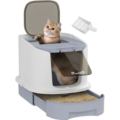 Pawhut - Lettiera chiusa per gatti - Grigio - 2 Porte Pawhut - Lettiera chiusa per gatti - Grigio - 2 Porte