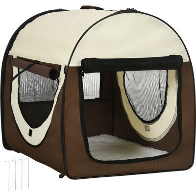 Pawhut Trasportino Pieghevole per Cani e Gatti, Porta e Finestre in Rete, Tessuto Oxford, Viaggi Sicuri, 70x51x59cm - Marrone Aosom Pawhut Trasportino Pieghevole per Cani e Gatti, Porta e Finestre in Rete, Tessuto Oxford, Viaggi Sicuri, 70x51x59cm - Marrone Aosom