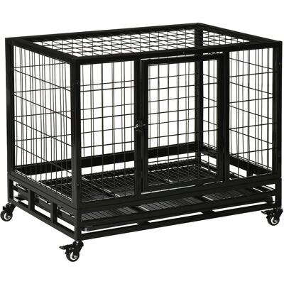 Pawhut Gabbia Box per Cani Cuccioli da Interno Esterno con Rotelle 92×62×75cm Aosom Pawhut Gabbia Box per Cani Cuccioli da Interno Esterno con Rotelle 92×62×75cm Aosom