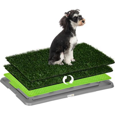 Pawhut Toilette per Cani con Prato Finto, Erba di Ricambio e Vassoio Inferiore, 67x41cm Pawhut Toilette per Cani con Prato Finto, Erba di Ricambio e Vassoio Inferiore, 67x41cm
