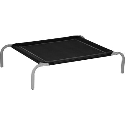 Lettino per cani Pawhut - Tessuto traspirante - 90x65x20 cm - Nero e Argento Lettino per cani Pawhut - Tessuto traspirante - 90x65x20 cm - Nero e Argento