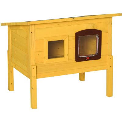 Pawhut Cuccia Casetta per Gatti e Animali Domestici in Legno di Abete, 70x51.5x60cm Aosom Pawhut Cuccia Casetta per Gatti e Animali Domestici in Legno di Abete, 70x51.5x60cm Aosom
