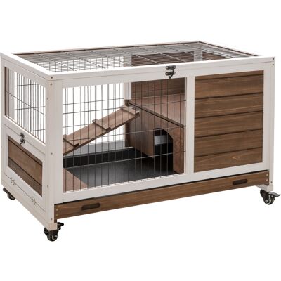 Pawhut - Rifugio in legno per conigli - Marrone - 90x53x59cm - Gabbia per animali Pawhut - Rifugio in legno per conigli - Marrone - 90x53x59cm - Gabbia per animali