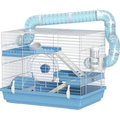 Pawhut 3-Level Hamster Cage Blu Metallo Pawhut 3-Level Hamster Cage Blu Metallo