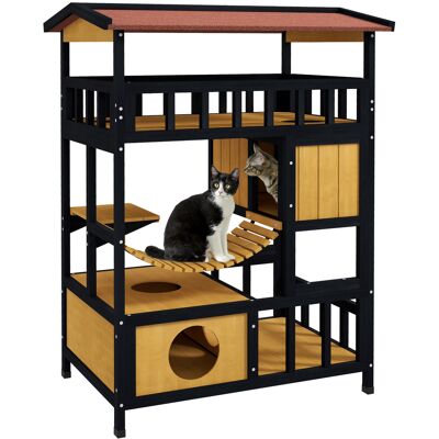 Pawhut Casa per gatti, Paradiso per Gatti con Piattaforme, Ponte Oscillante e Grotte per Gatti, Adatta per 2 Gatti, Legno Pawhut Casa per gatti, Paradiso per Gatti con Piattaforme, Ponte Oscillante e Grotte per Gatti, Adatta per 2 Gatti, Legno