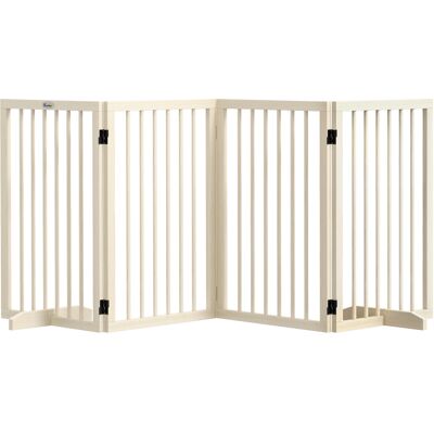 Pawhut Cancelletto di Sicurezza Modulabile Pieghevole per Cani con Piede di Supporto, in Legno Massiccio, 206x35,5x76 cm, Color Legno Naturale Aosom Italy Pawhut Cancelletto di Sicurezza Modulabile Pieghevole per Cani con Piede di Supporto, in Legno Massiccio, 206x35,5x76 cm, Color Legno Naturale Aosom Italy