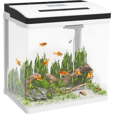 Pawhut Acquario 28L a Illuminazione LED con Fori di Ventilazione e Pompa, in Vetro e ABS, 38x26x38cm Aosom Italy Pawhut Acquario 28L a Illuminazione LED con Fori di Ventilazione e Pompa, in Vetro e ABS, 38x26x38cm Aosom Italy