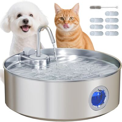 Pawhut Fontanella per Gatto 7L con Luce LED e Tripla Filtrazione, in Acciaio Inox 304, 30.5x31.2x19.3 cm, Argento Aosom Italy Pawhut Fontanella per Gatto 7L con Luce LED e Tripla Filtrazione, in Acciaio Inox 304, 30.5x31.2x19.3 cm, Argento Aosom Italy
