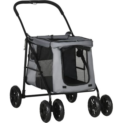Pawhut Carrello per Cani con Cuscino, 3 Tasche Laterali, Pieghevole, Carrello per Cani, 102 cm x 62 cm x 105 cm, Grigio Aosom Italy Pawhut Carrello per Cani con Cuscino, 3 Tasche Laterali, Pieghevole, Carrello per Cani, 102 cm x 62 cm x 105 cm, Grigio Aosom Italy
