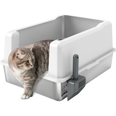 Pawhut Lettiera per Gatti Impermeabile con Pareti Rialzate, Vassoio e Paletta, in ABS, 71x50.8x35.5 cm, Bianco Aosom Italy Pawhut Lettiera per Gatti Impermeabile con Pareti Rialzate, Vassoio e Paletta, in ABS, 71x50.8x35.5 cm, Bianco Aosom Italy
