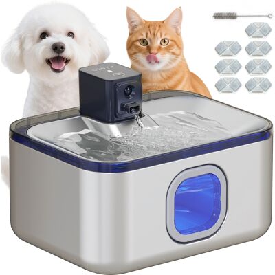 Pawhut Fontana per Gatti in Acciaio Inossidabile 5L Bebedero Gatti Automatico Fontana d'Acqua per Più Animali con Luce LED Pompa Super Silenziosa Sensore di Movimento e Filtro a 3 Livelli Aosom Italy Pawhut Fontana per Gatti in Acciaio Inossidabile 5L Bebedero Gatti Automatico Fontana d'Acqua per Più Animali con Luce LED Pompa Super Silenziosa Sensore di Movimento e Filtro a 3 Livelli Aosom Italy