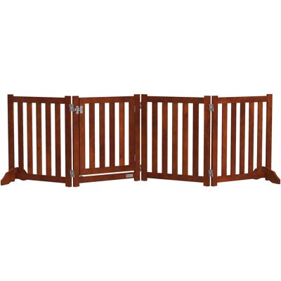 Pawhut Barriera di Sicurezza per Cani per Scale e Porte Design Pieghevole e Supporto a Piedi 205x30x60 cm Marrone Aosom Italy Pawhut Barriera di Sicurezza per Cani per Scale e Porte Design Pieghevole e Supporto a Piedi 205x30x60 cm Marrone Aosom Italy