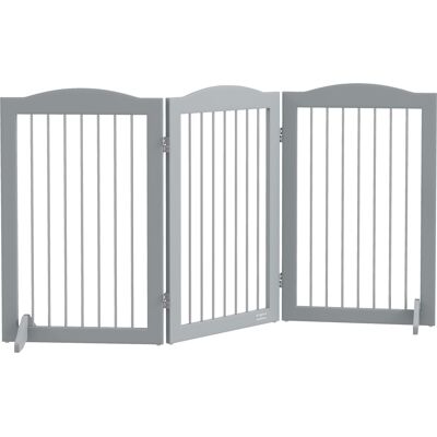 Pawhut Barriera di Sicurezza per Cani per Scale e Porte Design Pieghevole e Supporto a Terra 154x30x80 cm Grigio Aosom Italy Pawhut Barriera di Sicurezza per Cani per Scale e Porte Design Pieghevole e Supporto a Terra 154x30x80 cm Grigio Aosom Italy