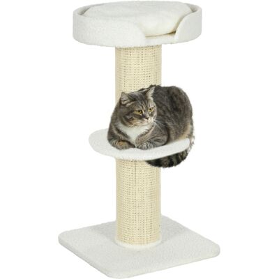 Pawhut Albero per Gatti 91cm Giochi con Letto per Gatti, Piattaforma in Lana d'Agnello Crema Aosom Italy Pawhut Albero per Gatti 91cm Giochi con Letto per Gatti, Piattaforma in Lana d'Agnello Crema Aosom Italy