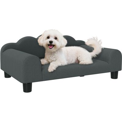 Pawhut Divano per cani, divano per animali domestici con schienale e braccioli, traspirante, 66 x 42 x 28,5 cm, grigio scuro Aosom Italy Pawhut Divano per cani, divano per animali domestici con schienale e braccioli, traspirante, 66 x 42 x 28,5 cm, grigio scuro Aosom Italy