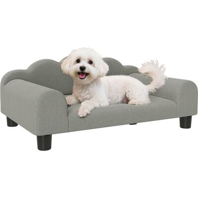 Pawhut Divano per Cani con Braccioli di Supporto, in Legno e Tessuto French Terry, 66x42x28.5 cm, Grigio Aosom Italy Pawhut Divano per Cani con Braccioli di Supporto, in Legno e Tessuto French Terry, 66x42x28.5 cm, Grigio Aosom Italy
