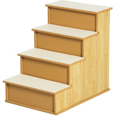 Pawhut Scala per Animali Domestici Gradini per Cani Gatti con Imbottiture Estraibili Capacità 30 kg 40x59x54,2 cm Naturale e Crema Aosom Italy Pawhut Scala per Animali Domestici Gradini per Cani Gatti con Imbottiture Estraibili Capacità 30 kg 40x59x54,2 cm Naturale e Crema Aosom Italy