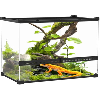 Pawhut Terrario in Vetro per Rettili, Fondo Rialzato e Impermeabile, Chiusura a Scatto Aosom Italy Pawhut Terrario in Vetro per Rettili, Fondo Rialzato e Impermeabile, Chiusura a Scatto Aosom Italy