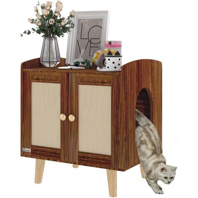 Pawhut Mobile Lettiera per Gatti con Porte e Tappetini in Sisal, 55x43x59,6 cm, Marrone Aosom Italy Pawhut Mobile Lettiera per Gatti con Porte e Tappetini in Sisal, 55x43x59,6 cm, Marrone Aosom Italy