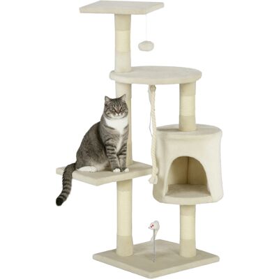 Pawhut Albero Tiragraffi per Gatto, Tiragraffi per Gatto con Cucce e Piattaforma Gioco Giocattolo, beige, 75x40x112cm Aosom Pawhut Albero Tiragraffi per Gatto, Tiragraffi per Gatto con Cucce e Piattaforma Gioco Giocattolo, beige, 75x40x112cm Aosom