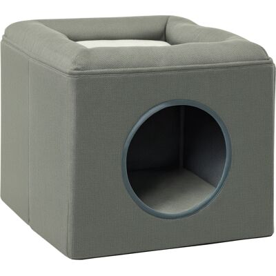 Pawhut Casetta per Gatti a 2 Livelli con Cuscino in Peluche, in Legno, Poliestere e Plastica, 36.5x36.5x33 cm, Verde Aosom Italy Pawhut Casetta per Gatti a 2 Livelli con Cuscino in Peluche, in Legno, Poliestere e Plastica, 36.5x36.5x33 cm, Verde Aosom Italy