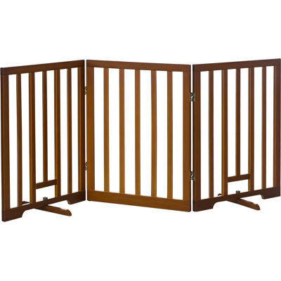 Pawhut Cancellino per Cani Pieghevole a 3 Pannelli con Piedini Antiscivolo per Corridoi, Scale e Stanze, in Legno di Pino, 181x35x76cm Marrone Aosom Pawhut Cancellino per Cani Pieghevole a 3 Pannelli con Piedini Antiscivolo per Corridoi, Scale e Stanze, in Legno di Pino, 181x35x76cm Marrone Aosom