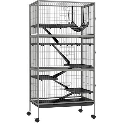 Pawhut Gabbia per Conigli con 4 Ingressi a Livelli Multipli con Amaca, in Acciaio e PP, 80x52x159 cm Aosom Pawhut Gabbia per Conigli con 4 Ingressi a Livelli Multipli con Amaca, in Acciaio e PP, 80x52x159 cm Aosom