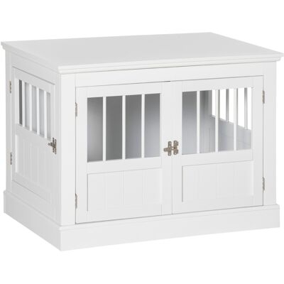 Pawhut Gabbia per Cani Piccoli Tavolino Moderna con 3 Porte Francese con Chiusura Magnetica 78x53x59,3 cm Bianco Aosom Italy Pawhut Gabbia per Cani Piccoli Tavolino Moderna con 3 Porte Francese con Chiusura Magnetica 78x53x59,3 cm Bianco Aosom Italy