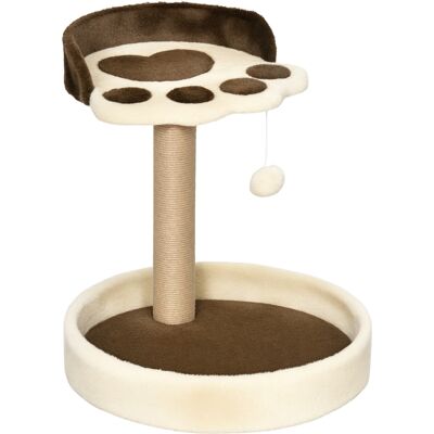 Pawhut Tiragraffi per Gatti da 5kg max con Lettino e Pallina da Gioco, in Truciolato, Peluche e Corda di Juta, 41x41x44 cm, Marrone e Beige Aosom Pawhut Tiragraffi per Gatti da 5kg max con Lettino e Pallina da Gioco, in Truciolato, Peluche e Corda di Juta, 41x41x44 cm, Marrone e Beige Aosom