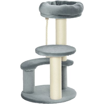 Pawhut Albero Tiragraffi per Gatto a 3 Livelli in Peluche Sisal Naturale Grigio Diametro 40x65cm Aosom Pawhut Albero Tiragraffi per Gatto a 3 Livelli in Peluche Sisal Naturale Grigio Diametro 40x65cm Aosom