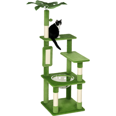 Albero per Gatti Multilivello Verde Pawhut - Arrampicarsi, Graffiare, Rilassarsi Albero per Gatti Multilivello Verde Pawhut - Arrampicarsi, Graffiare, Rilassarsi