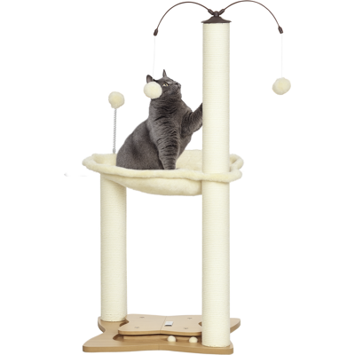 Albero per Gatti PawHut - Sisal, Amaca, Giochi - 53.5x53.5x90cm Albero per Gatti PawHut - Sisal, Amaca, Giochi - 53.5x53.5x90cm