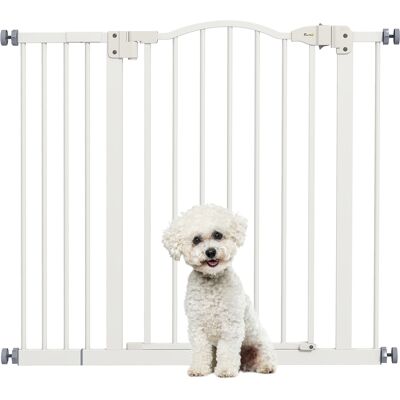 Pawhut Cancellino per Cani Regolabile da 74-94 cm con Estensione, Montaggio a Pressione, Bianco Aosom Italy Pawhut Cancellino per Cani Regolabile da 74-94 cm con Estensione, Montaggio a Pressione, Bianco Aosom Italy