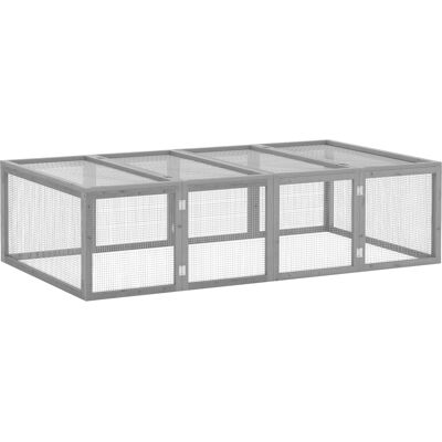 Pawhut Gabbia per Piccoli Animali con Porta in Legno di Pino, 181x100x48 cm, Grigio Aosom Italy Pawhut Gabbia per Piccoli Animali con Porta in Legno di Pino, 181x100x48 cm, Grigio Aosom Italy