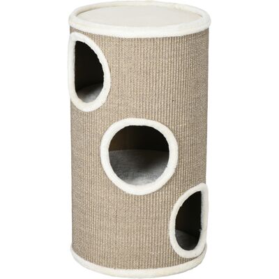 Pawhut Cuccia per Gatti a 3 Livelli con Tiragraffi in Sisal e Peluche, Ø38x70cm, Marrone Aosom Italy Pawhut Cuccia per Gatti a 3 Livelli con Tiragraffi in Sisal e Peluche, Ø38x70cm, Marrone Aosom Italy