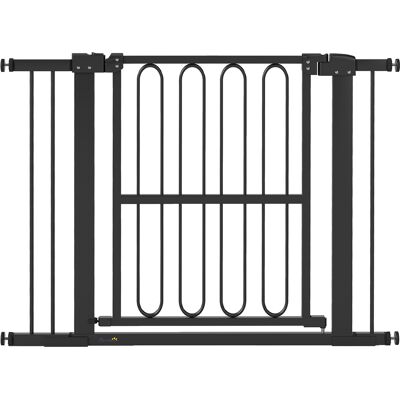 Pawhut Cancelletto per Animali Domestici, 76-104 cm, Nero Aosom Italy Pawhut Cancelletto per Animali Domestici, 76-104 cm, Nero Aosom Italy