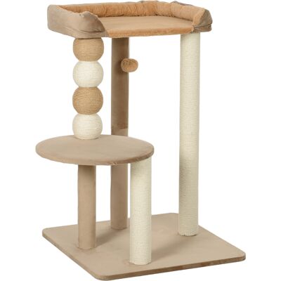 Pawhut Albero Tiragraffi per Gatti con Piattaforma e Torre per Arrampicata 56x54x86 cm Marrone Aosom Italy Pawhut Albero Tiragraffi per Gatti con Piattaforma e Torre per Arrampicata 56x54x86 cm Marrone Aosom Italy