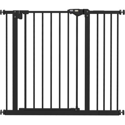 Pawhut Cancellino per Cani Regolabile con Chiusura Automatica, in Acciaio e Plastica, 74-100x77 cm Nero Aosom Italy Pawhut Cancellino per Cani Regolabile con Chiusura Automatica, in Acciaio e Plastica, 74-100x77 cm Nero Aosom Italy
