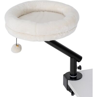 Pawhut Letto da Scrivania Girevole per Gatti, Imbottito e Lavabile, con Altezza Regolabile, Crema Aosom Italy Pawhut Letto da Scrivania Girevole per Gatti, Imbottito e Lavabile, con Altezza Regolabile, Crema Aosom Italy
