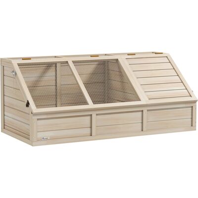 Pawhut Casetta per tartaruga in legno con coperchio apribile, chiusure, 2 spazi distinti, Legno naturale Aosom Italy Pawhut Casetta per tartaruga in legno con coperchio apribile, chiusure, 2 spazi distinti, Legno naturale Aosom Italy